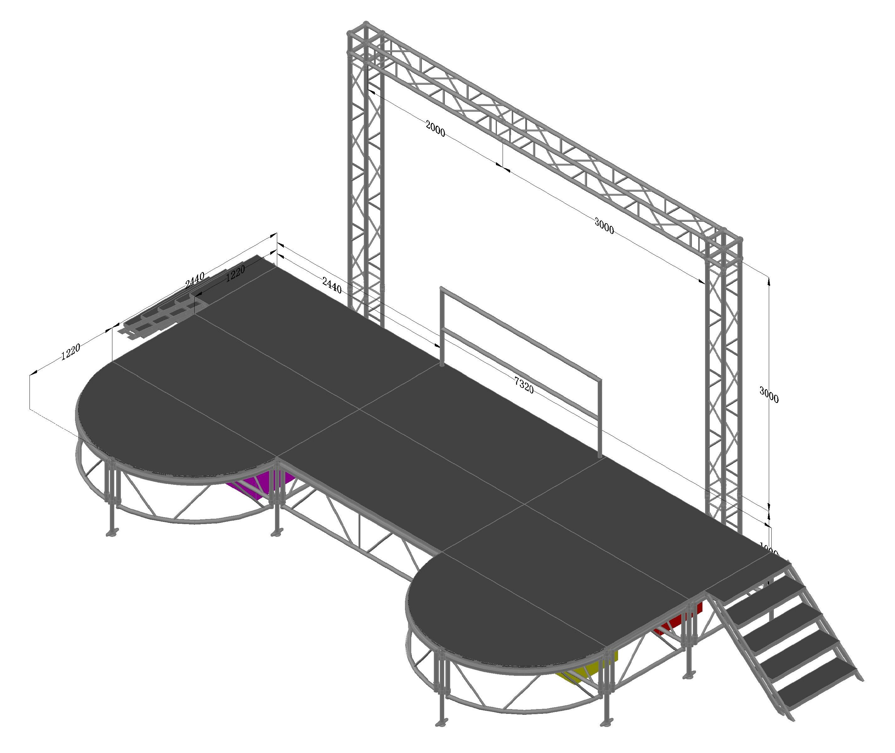 Black Custom Aluminum Stage Platform Mobile Concert StagePortable Stage